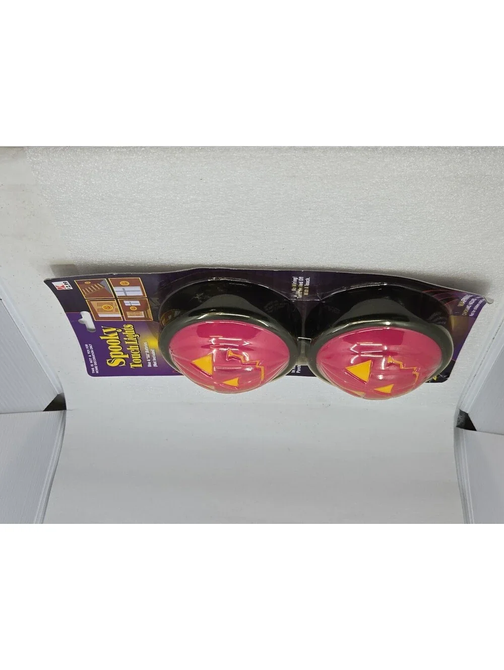 New NIP Vintage Kmart Halloween Spooky Pink Pumpkin Touch Lights NOS